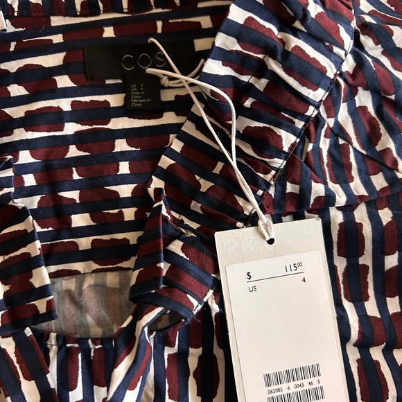 COS NWT Patterned Long Sleeve Cotton Shift Dress - Picture 3 of 7